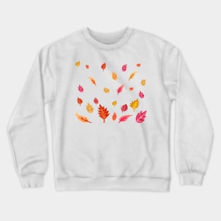 Fall Warm and Bright Leaves Pattern Crewneck Sweatshirt